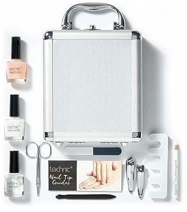 Technic French Manicure 12Pc Beauty Case - Contains Everything to Create The Classic French Manicure in Minutes - Portable Carry Case Perfect for Gift or Travel