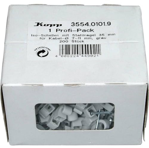 Kopp 355401019 Bridas 7-10 mm con Agujas de Acero 30 mm, Gris