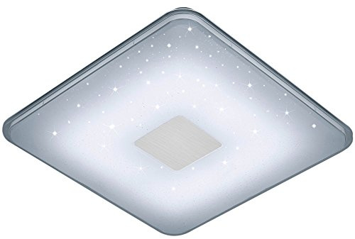 Trio Leuchten LED Deckenleuchte Samurai 628613001, Acryl weiß mit Starlight Effect, inkl. 21.5 Watt LED, Fernbedienung