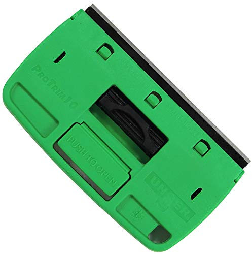 Unger Raschietto per vetro ProTrim 10 (per superfici in vetro, raschietto per finestre con protezione lama, cambio lama premendo un pulsante, piccolo e maneggevole) TX100