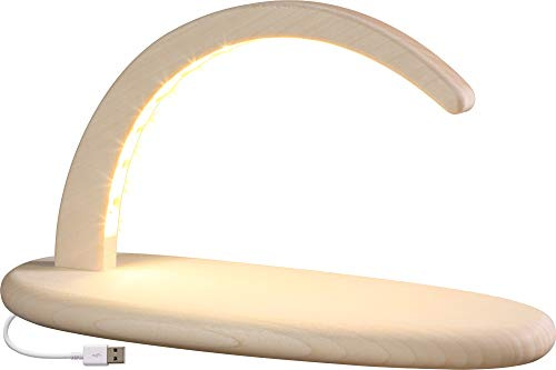 Seiffener Volkskunst | LED Lichterbogen Schwibbogen 24x13cm | Erzgebirgische Volkskunst | Made in Germany | 15351 | Leerbogen Natur
