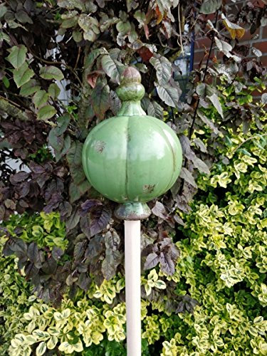 Manufaktur Lichtbogen Große Gartenkugel aus Keramik grün - Rosenkugel für den Garten