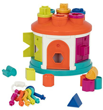 Battat - Maison du trieur de Formes - Jouet de tri des Formes et des Couleurs - Jouet de développement - Jeu d'association de Motifs - Clés à Code Couleur - 2 Ans et +