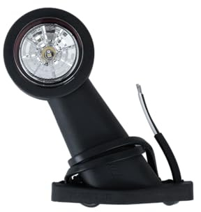 FRISTOM LED Umrissleuchte FT-009C weiß rot 12-24 V Gummiarm diagonal Kabel 0,5 m Maße 118 x 133 x 45 mm für Anhänger LKW Landmaschinen für Trailer und Transporter im Einsatz