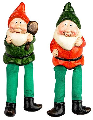 Ideen mit Herz Deko-Figuren mit Schlenkerbeinen | Frühling & Ostern | Kantensitzer | Kantenhocker | 18 cm (Zwerge)