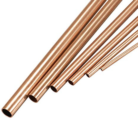 sourcing map Packung von 6 Kupferrohr, 2mm 3mm 4mm 5mm 6mm 7mm OD x 0,5mm Wandstärke 300mm Länge Nahtlos Rundrohrschlauch