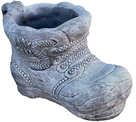 stoneandstyle Pflanzschale Stiefel XL frostfest Steinguss 14 kg
