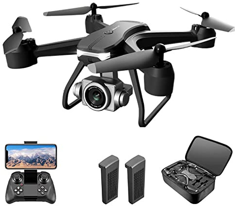 FXNFXLA Drone GPS 4K Pliable avec Double caméra 4K HD pour Adultes débutants, Retour d'une clé, vol Stationnaire Intelligent, Transmission vidéo HD, Temps de vol de 20 Minutes