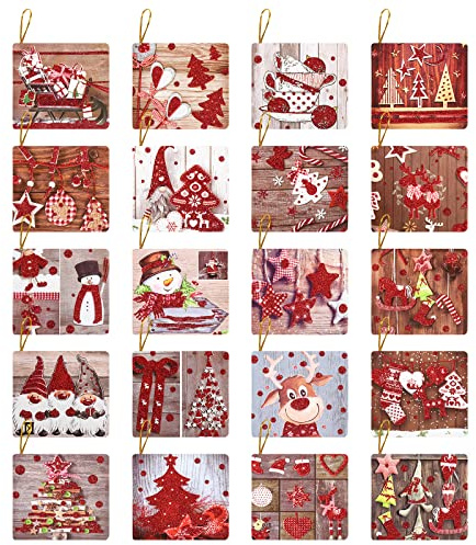 Cartoline di Natale, Guaksxi 160 Pezzi mini biglietti di Natale con Cordino, mini Biglietti di Auguri di Natale Biglietti di auguri di buon Natale Per Vacanze Invernali, Capodanno, Feste