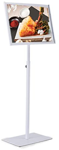 Plakatständer Bodenstehender Schilderhalter mit stabiler Basis Klapprahmen Verstellbarer Aluminium-Schilderständer Display-Menüständer for Hochzeiten/Geschäftsaktivitäten ( Color : White , Size : A3 )