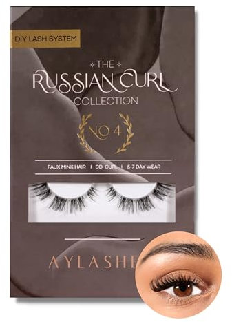 AYLASHES - DIY Wimpernextensions Maxi Box NO. 4 | 5 Paar Wimpern | bis zu 7 Tage Halt | Wimpern DIY Set für zu Hause | künstliche Wimpern | Klebewimpern | lash extension set