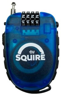 Squire Locks Retrac Max Multi-Use Retractable Cable Lock – 4-Wheel Combination with 900 mm Cable – Lightweight, Multi-Use Retractable Cable Lock for Bikes, Helmets, Skis, Snowboards, Luggage