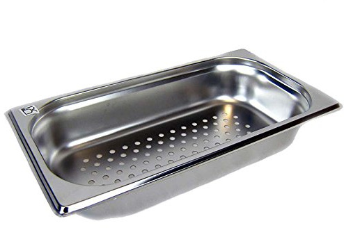AcMax GN-Behälter gelocht GN 1/3 Gastronormbehälter aus Edelstahl 2,5 Liter Tiefe 65mm