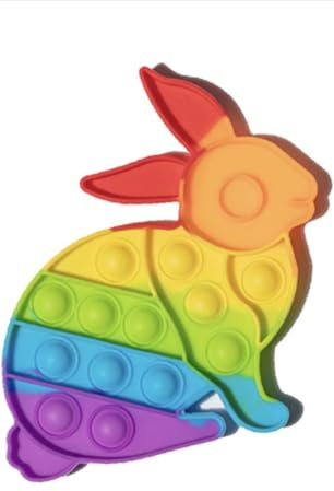 RANZAH Juguete antiestrés de Conejo Juguetes sensoriales de Burbujas Push Pop para niños y Adultos | Rainbow Popper Pop Up Toys para diversión | Autismo Necesidades Especiales Silicona Alivia