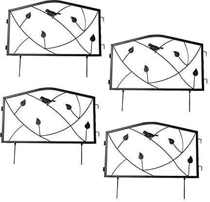 Clôture de jardin décorative 4 pcs en fer forgé clôture jardin décoratif jardin pelouse barrière barrière métal artisanat room décor accueil décor accessoires Décoration extérieure ( Color : A )