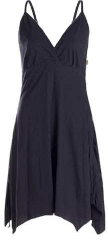 Vishes Damen Sommerkleid mit Spaghettiträgern in Schwarz I Größe M (38) I Handgefertigt aus 100% Baumwolle I Träger-Kleid I Ideal für Frühjahr & Sommer I Nachhaltige Alternative Bekleidung