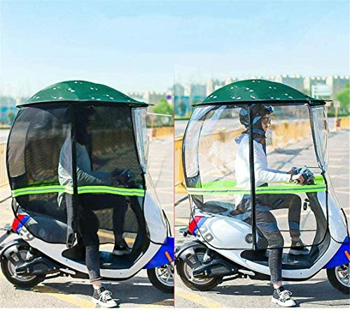 JXZDH Bike cover Motorcycle rain cover,Universal Fully enclosed Motorcycle Sun Visor Shade Tent Umbrella WindshieldCanopy Motorbike Roof Motor Bicycle Mobility Scooter Sunshade Rain Cover,Green,B