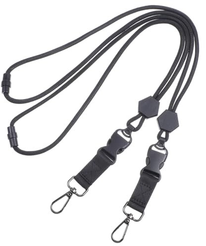 JIEYAO 2 Stück Schlüsselband Lanyard, Umhängeband Lang Sechseckiger Rundes Kordelband Verstellbarer Mit Abnehmbarer Schnalle Karabinerhaken ID-Band Für Herren Damen Ausweishalter Schlüssel Telefon