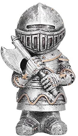 Phefop Figurine de Garde Knight Gnomes – Jardinage Unique en Toute Occasion – Statue de Chevalier en Résine (badic Homme à la Hache)