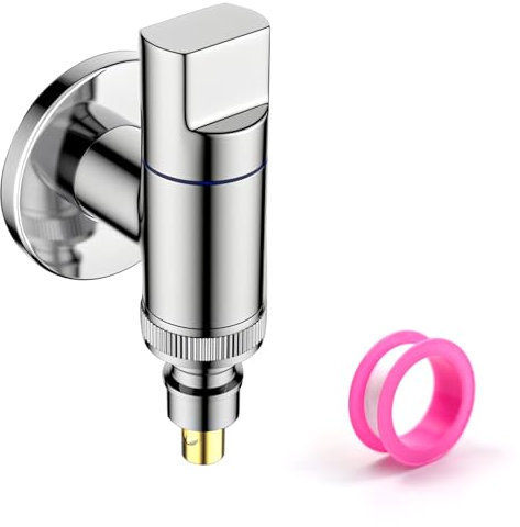 SI SEN Valvola ad Angolo per Lavatrice, Rubinetto d'Arresto in Ottone ad Apertura Rapida, Rubinetto per Lavatrice Valvola ad Angolo di Apertura Rapida in Ottone,per Lavatrici, Valvola (Argento)