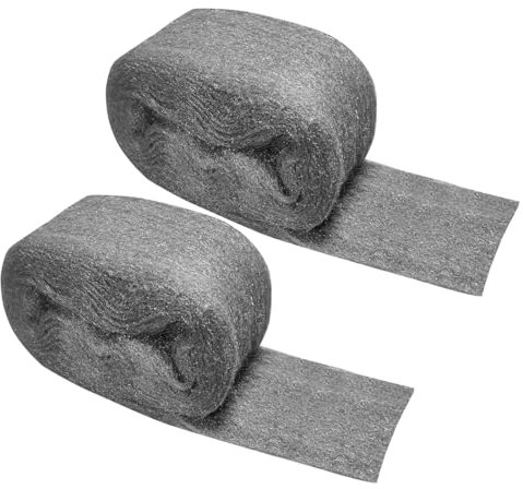 Paquete de 2 lana de acero para control de ratones, relleno de agujeros de 3 x 10 pies, bloqueador de huecos, barrera, protege contra animales en agujeros de agujeros, pared, tubería, rejillas de