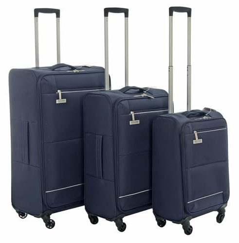 Hodge and Hodge H&H Ultra Light Trolley Cases Set of 3 - Navy
