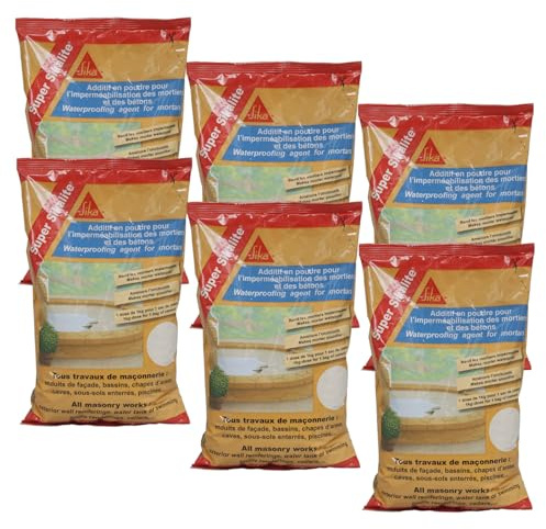 SIKA - Additif en poudre pour imperméabiliser les mortiers et bétons - Super Sikalite Blanc - Améliore la résistance au gel - Convient également pour les piscines - Application facile -1kg (Lot de 6)