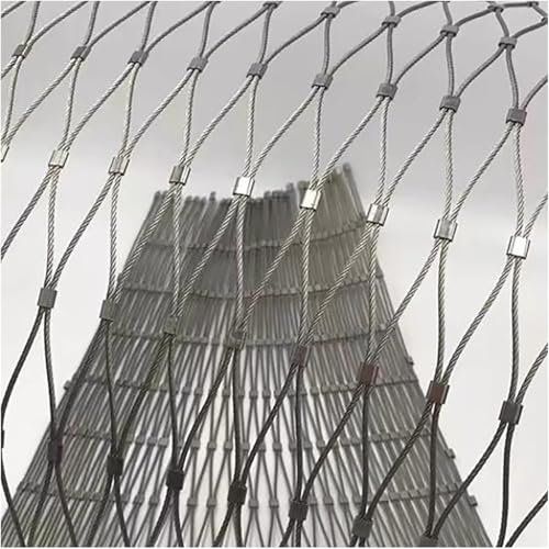 Recinzione in filo di acciaio inossidabile intrecciato durevole connessioni a scatto tessuto flessibile per giardino 10 cm traliccio rete per design giardino fattoria