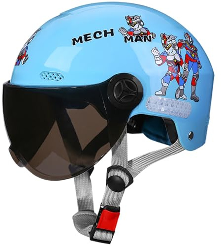 Kinderhelm Für 4-12 Jahre Alte Jungen Und Mädchen, Kinder-Jethelm Mit Sonnenblende, ECE 22.06 Genehmigung Mopedhelm