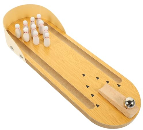 VICASKY Kleiner Bowling Spiel Holz Älteres Aktivitätsspiel Desktop Satz Familien Spielzeug Kinder Lernspielzeug Zur Prävention