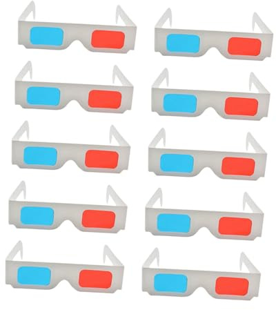FOMIYES Occhiali 3d Comodi per Film 3d e Dvd in Cartone Doppio Strato 250g Anaglifi 50 per Ragazzo Ragazza e Feste