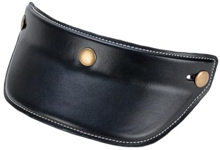 Ronyme Visiera per Casco, Parte di Ricambio Leggera, Protezione Solare in Pelle, Apre il Viso con 3 Bottoni a Pressione, Accessori Robusti, Visiera per Casco, Nero