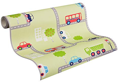 A.S. Création Tapete Boys & Girls 5 Papiertapete Kindertapete 10,05 m x 0,53 m bunt grün 936322