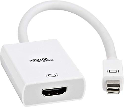 Amazon Basics Adattatore da Mini DisplayPort a HDMI, Confezione da 1, Bianco