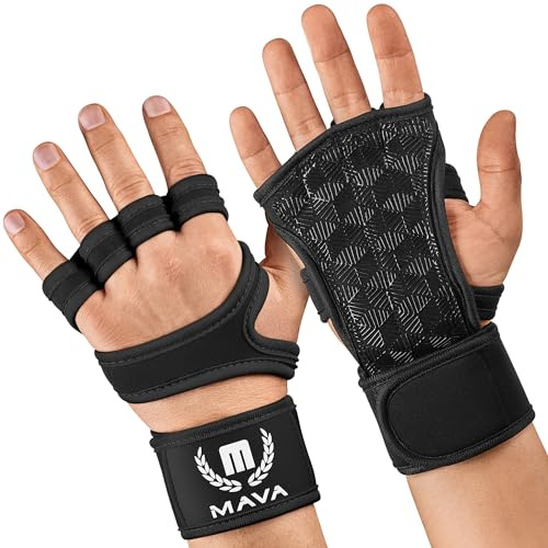 Mava Guanti Sollevamento Pesi con Supporto Polso, Fitness e Workout in Palestra per Uomo e Donna - Ideali per Trazioni e Calisthenics