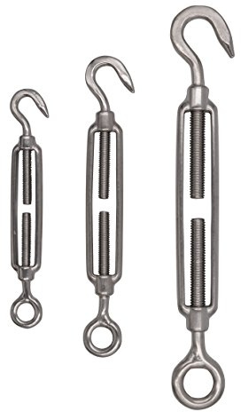 5x Spannschloss Edelstahl V4A M5 M6 M8 A4 Haken Ösen drei Typen wählbar (M6 Haken-Öse)