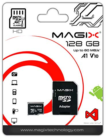 Magix Micro SD Card MAGIX HD Series Class10 V10 + SD Adapter UP to 80MB/s (128GB), HD_Variation