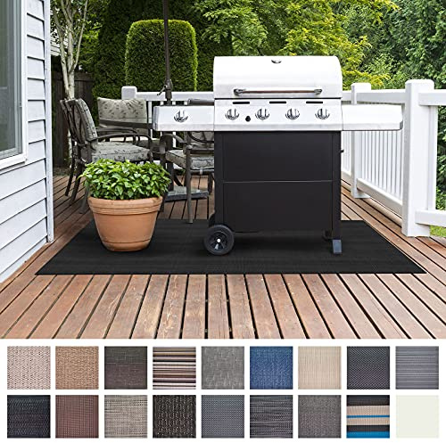 Floordirekt Grillmatte Bodenschutz Grillteppich, Grillunterlage, Grillschutzmatte für Gasgrill & Holzkohlegrill für Outdoor und Garten - 90 x 180 cm Lucca