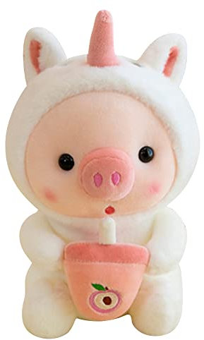 ISAKEN 25cm Maiale Peluche, Creativo Peluche Maiale Giocattoli Kawaii Maialino Cuscino Bambola di Peluche Morbida per Bambini Bambino, Regalo di Compleanno Natale