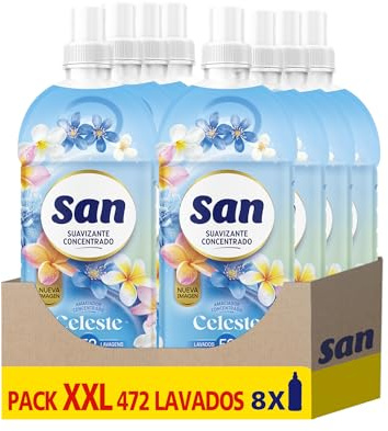SAN CELESTE | Suavizante Ropa Lavadora Líquido Concentrado | Pack de 8 x 59 Lavados = 472 Dosis