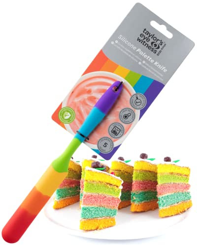 Taylors Eye Witness Mini Silicone Rainbow Palette Knife - Dishwasher Safe. Flexible & Perfect Size for Icing Cupcakes, Buns & Pastries. Odour, Stain & Heat Resistant (260°C/500°F). 5 Year Guarantee.