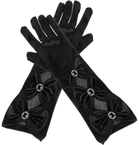 NALsa Gants de maquillage gothique pour femmes, vêtements pour dames, gants de fête de mariage, de thé, de bal, de mariée en tissu