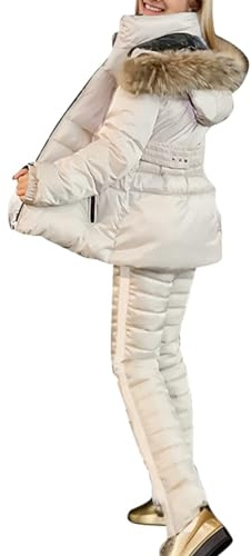 Generico Tuta Intera Sci Donna Tuta Intera Sci Donna Tuta da sci invernale da esterno per donna impermeabile antivento tuta da sci invernale calda abbigliamento sportivo tuta sportiva giacca in pile