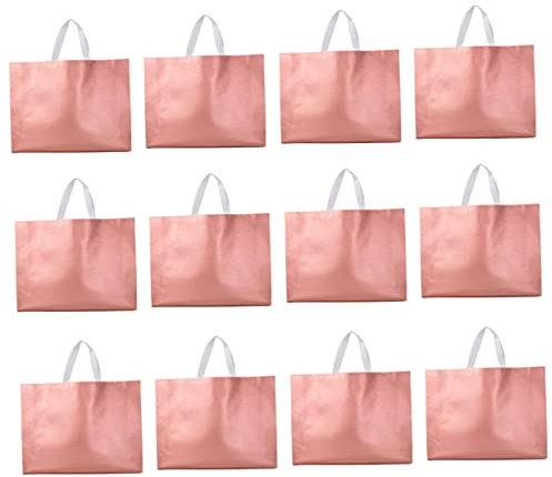 PRETYZOOM Tragbare Tasche Tragetasche Set 15 Stück Vliesstoff Organzabeutel Einkaufstasche Packtasche Roségold