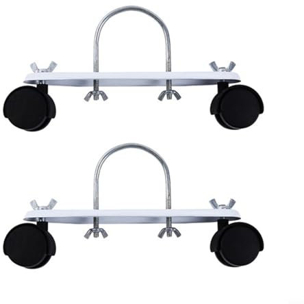 2 Stück mobile Riemenscheibenhalterung für geölte Heizkörper, für 360° drehbar, elektrische Heizung, Stützrollen-Halterung oder Heizkörper-bewegliches Ölheizungszubehör (schwarz)