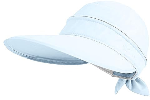 SRZYMJ Sonnenblende für Den Kopf, Faltbar Breites Visier Einer Kappe Sonnenblende Hut, Sommerschutz vor Sonne Weich Tennis Cap Pool-Visiere für Damen für Outdoor-Sport Laufen Strandspiele Blau
