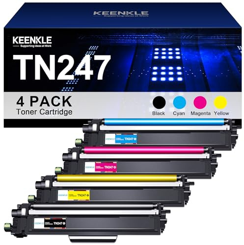 KEENKLE TN247 Kompatibel Toner für Brother MFC L3750CDW TN-243CMYK MFC-L3750CDW DCP-L3550CDW DCP-L3510CDW MFC-L3770CDW HL-L3210CW HL-L3230CDW TN243CMYK TN243 TN247BK TN247C TN247M TN247Y （4er-Pack