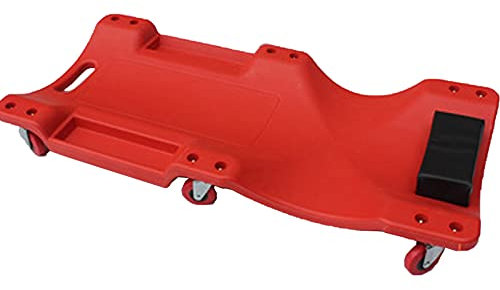 WYRMB 36 Zoll Mechaniker-Rollbrett aus Kunststoff, ergonomischer PE-Körper mit gepolsterter Kopfstütze und tragbarem Griff, 2,5 Zoll Universalrad, Autohebebühne, 300 Pfund Trag