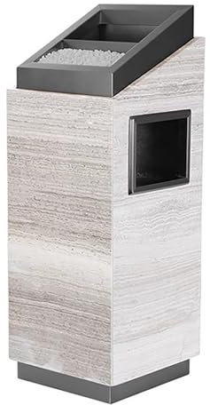 Cenicero Exterior, de Acero Inoxidable Vertical con Ceniceros, 2 en 1 Papelera Exterior, para Eliminación de Colillas de Cigarrillos en Exteriores, para la Construcción de Hoteles y Plazas(Black)
