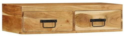vidaXL Meuble TV Mural 80x30x19 cm Bois Massif d'acacia, Meuble média, Meuble latéral, Centre de Divertissement, Meuble HiFi, Buffet, Meuble